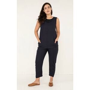 Elizabeth Suzann Clyde Black Jumpsuit Denim Cotton One Piece Womens XS